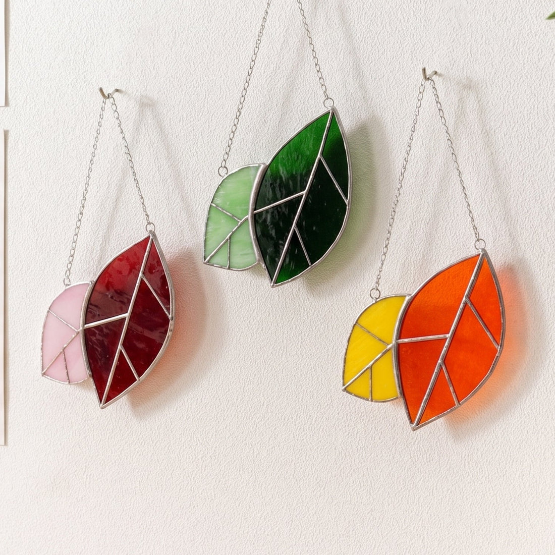 Leaves Stained Glass for Tropical style art, boho F31