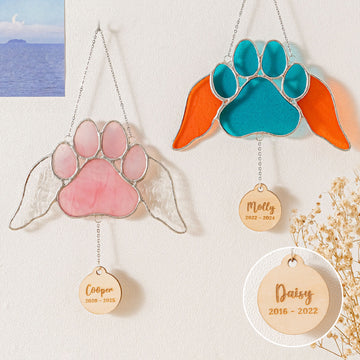 Stained Glass Pet Memorial Suncatcher, Pet memorial gifts Q18