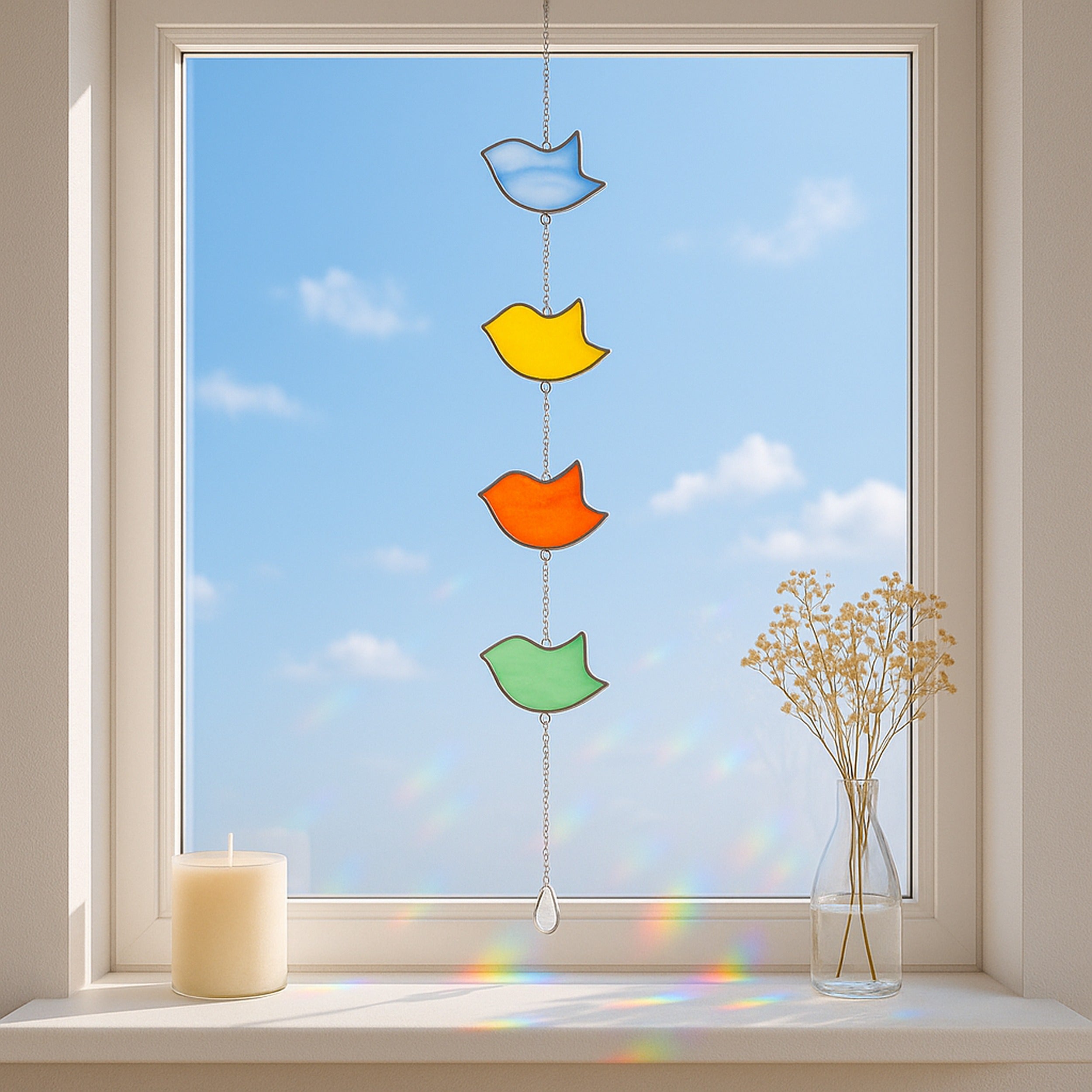 Bird Suncatcher Stained Glass, Stained glass wall art Q20