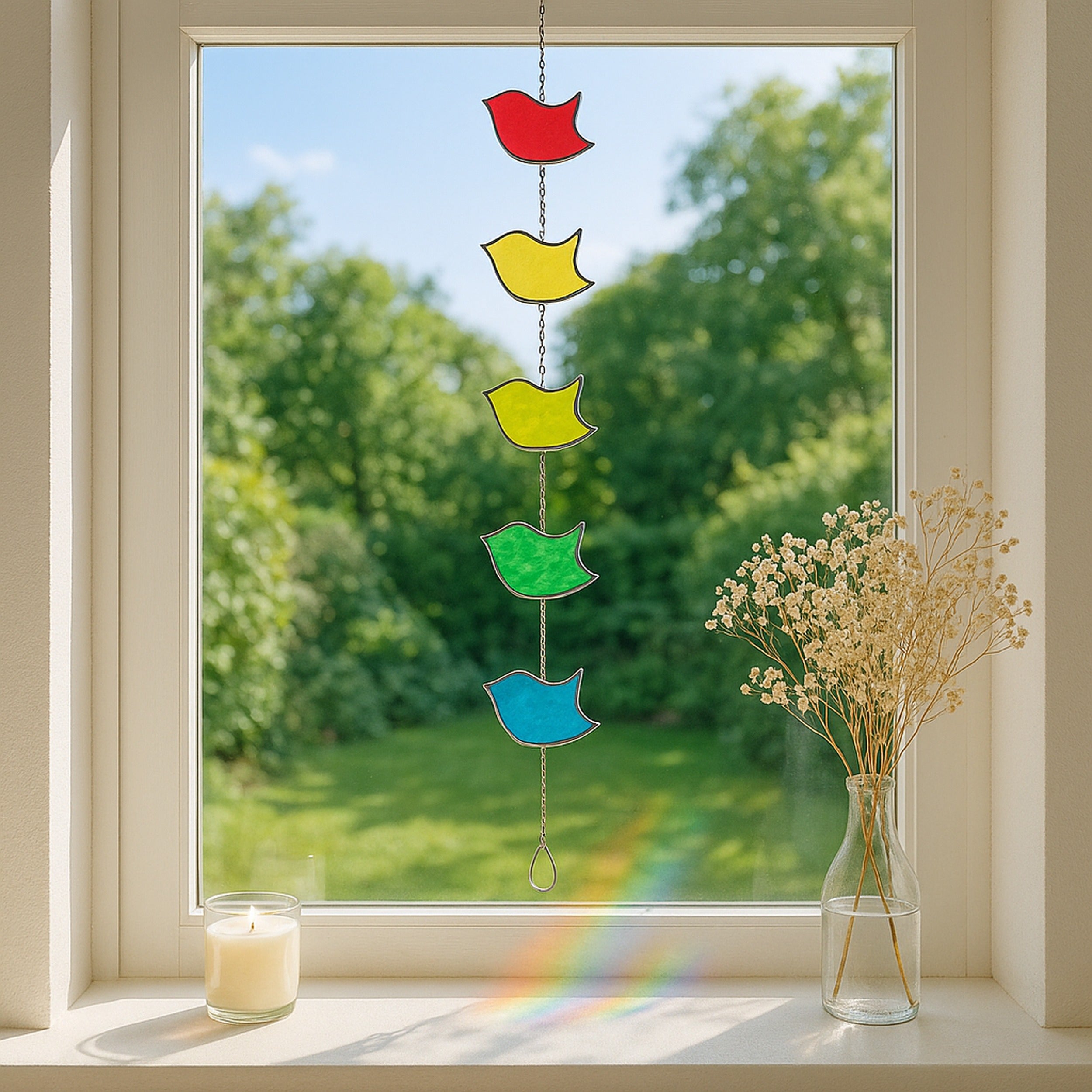Bird Suncatcher Stained Glass, Stained glass wall art Q20