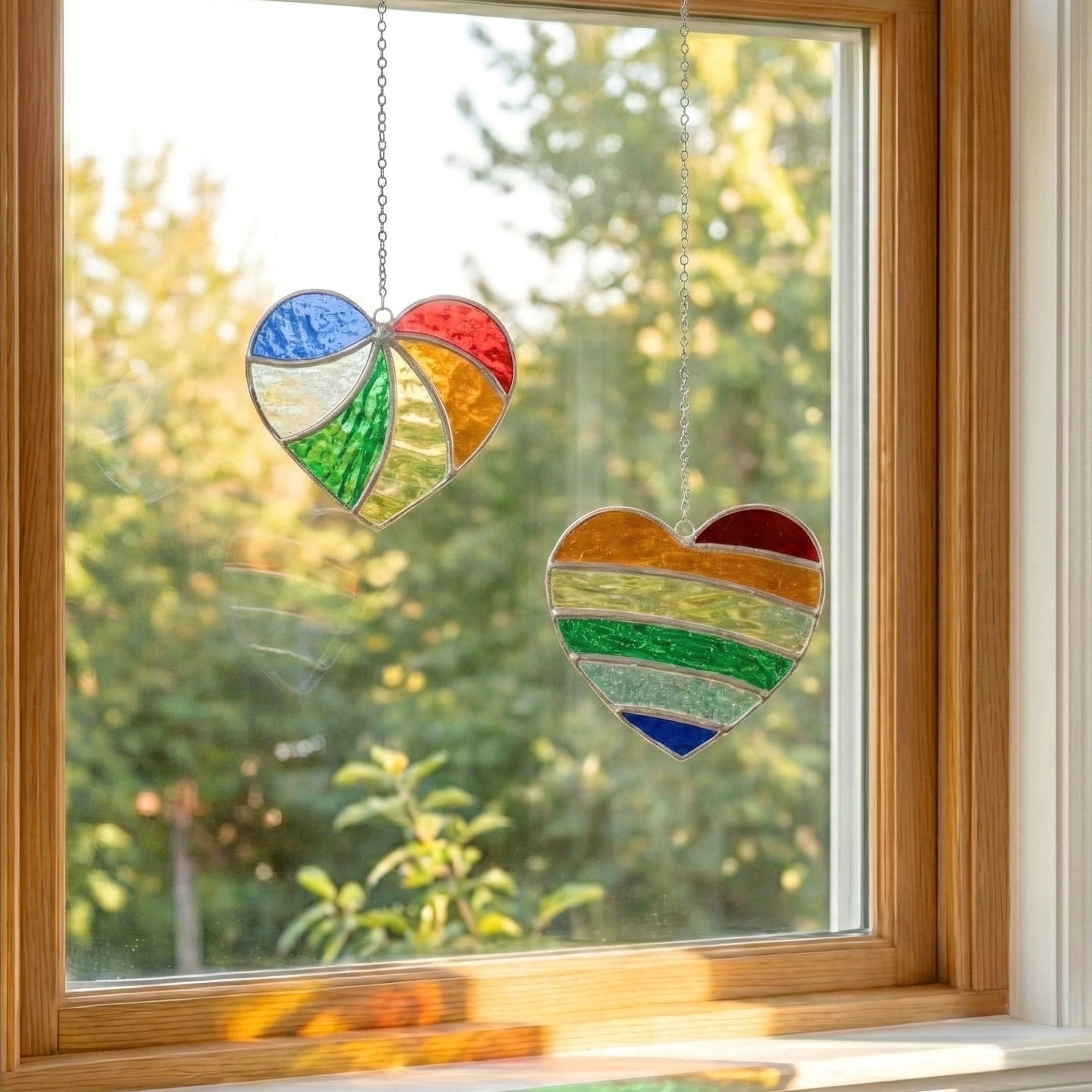 Heart Shaped Rainbow Suncatcher for Window decor Q26