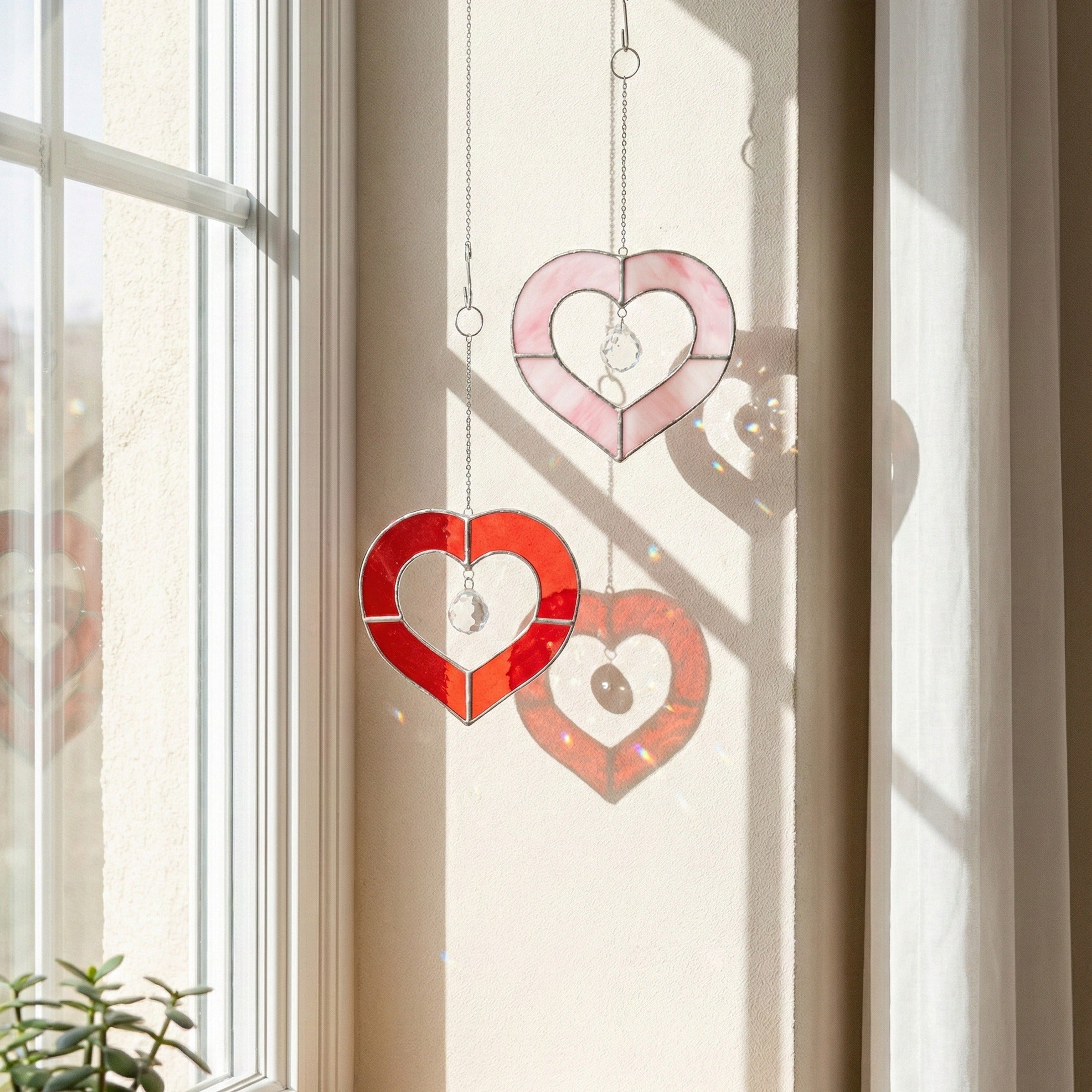 Heart Shaped Stained Glass for Stained glass window, art Q28