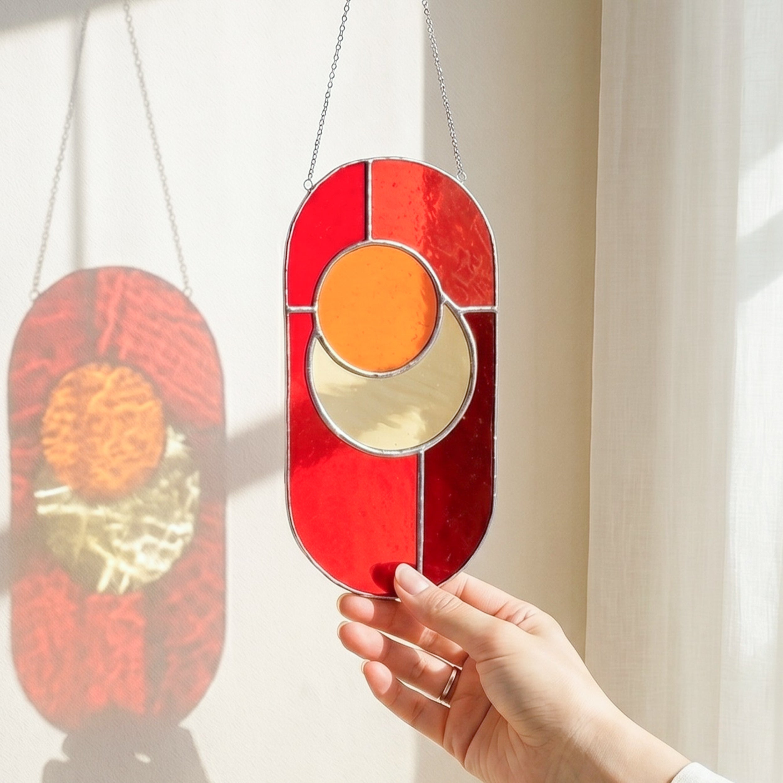 Stained Glass Abstract Suncatcher glass for Wall Decor F63