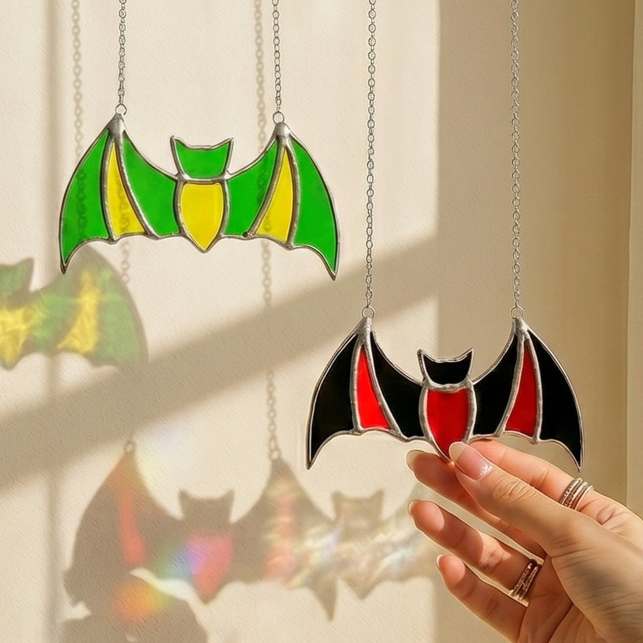 Stained Glass Bat Suncatcher decor for Window Hangings F73