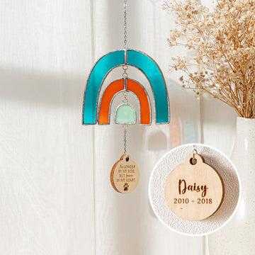 Personalized Rainbow Pet Memorial Suncatcher, Dog ornaments for F32