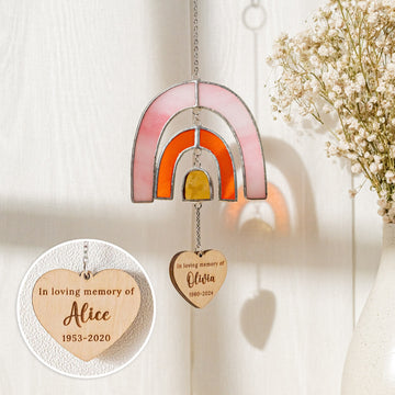 Stained Glass Pet Memorial Rainbow Suncatcher for Pet Loss Gift Q12
