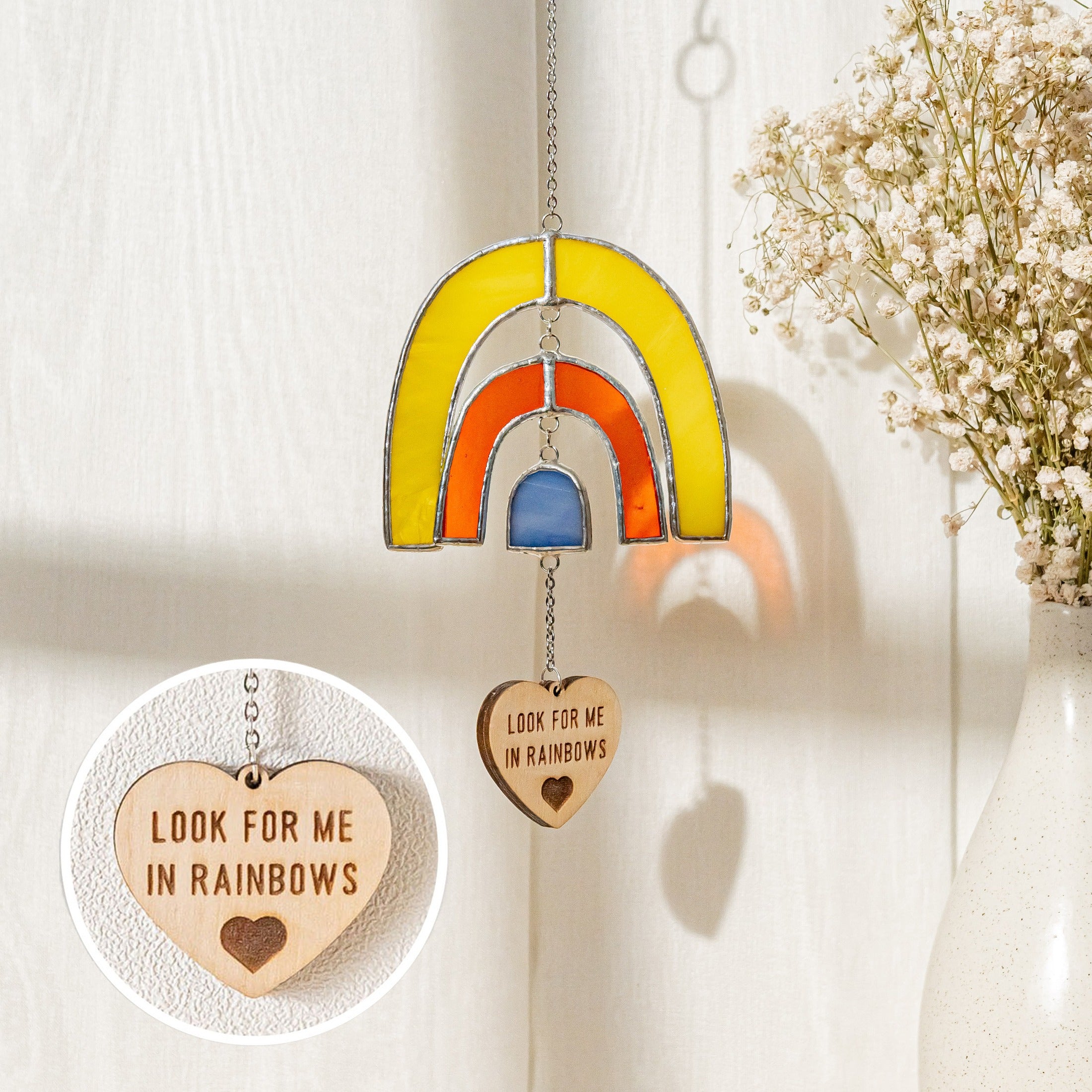 Stained Glass Pet Memorial Rainbow Suncatcher for Window Ornament Q12