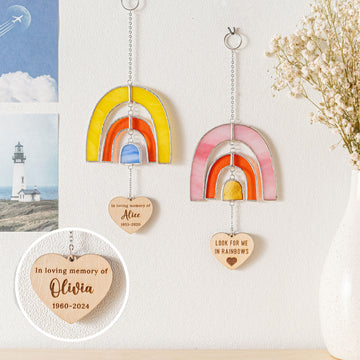 Stained Glass Pet Memorial Rainbow Suncatcher and Window Art Q12