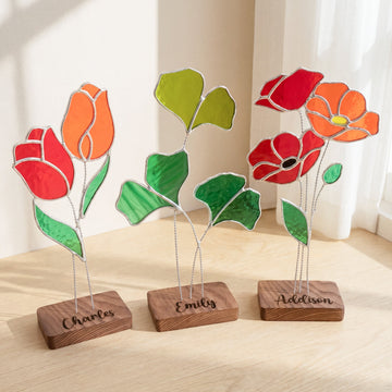 Stained Glass Flower Table Decor for Stained glass flowers Q29