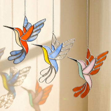 Hummingbird Stained Glass Suncatcher Decor and Home Ornaments F35