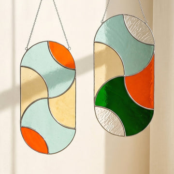 Stained Glass Abstract Suncatcher decor for Stained Glass Arts F62