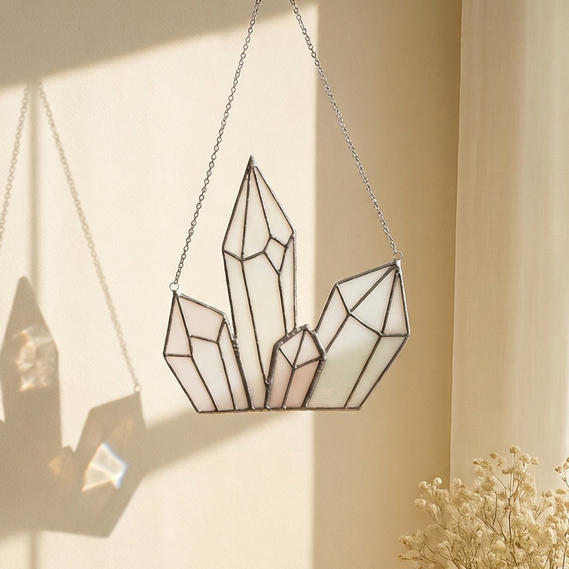 Crystal Stained Glass Suncatcher for Minimalist Window Decor Q02