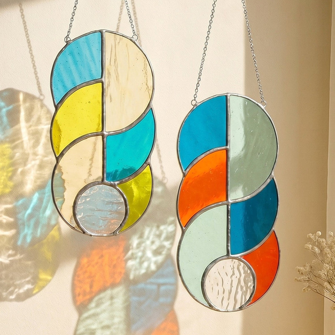 Stained Glass Abstract Suncatcher and Modern Suncatcher Decor F84