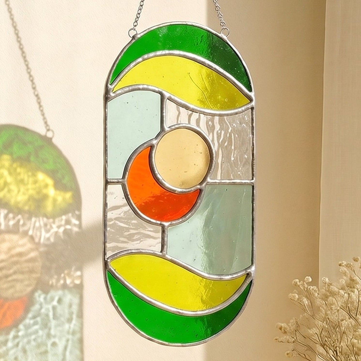 Stained Glass Abstract Suncatcher glass for Window Hangings F72