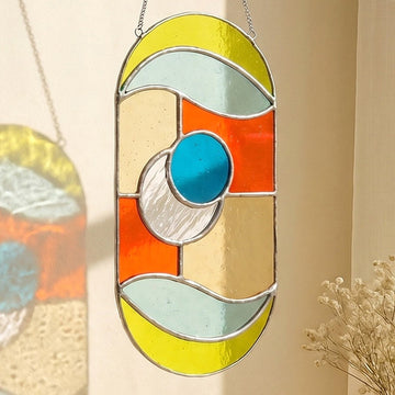 Stained Glass Abstract Suncatcher glass for Window Hangings F72