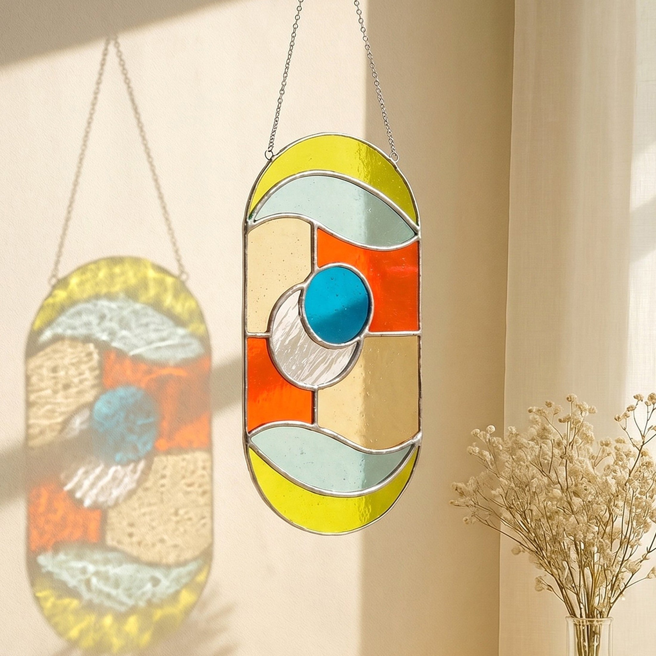 Stained Glass Abstract Suncatcher decor and Window Stained Glass F72