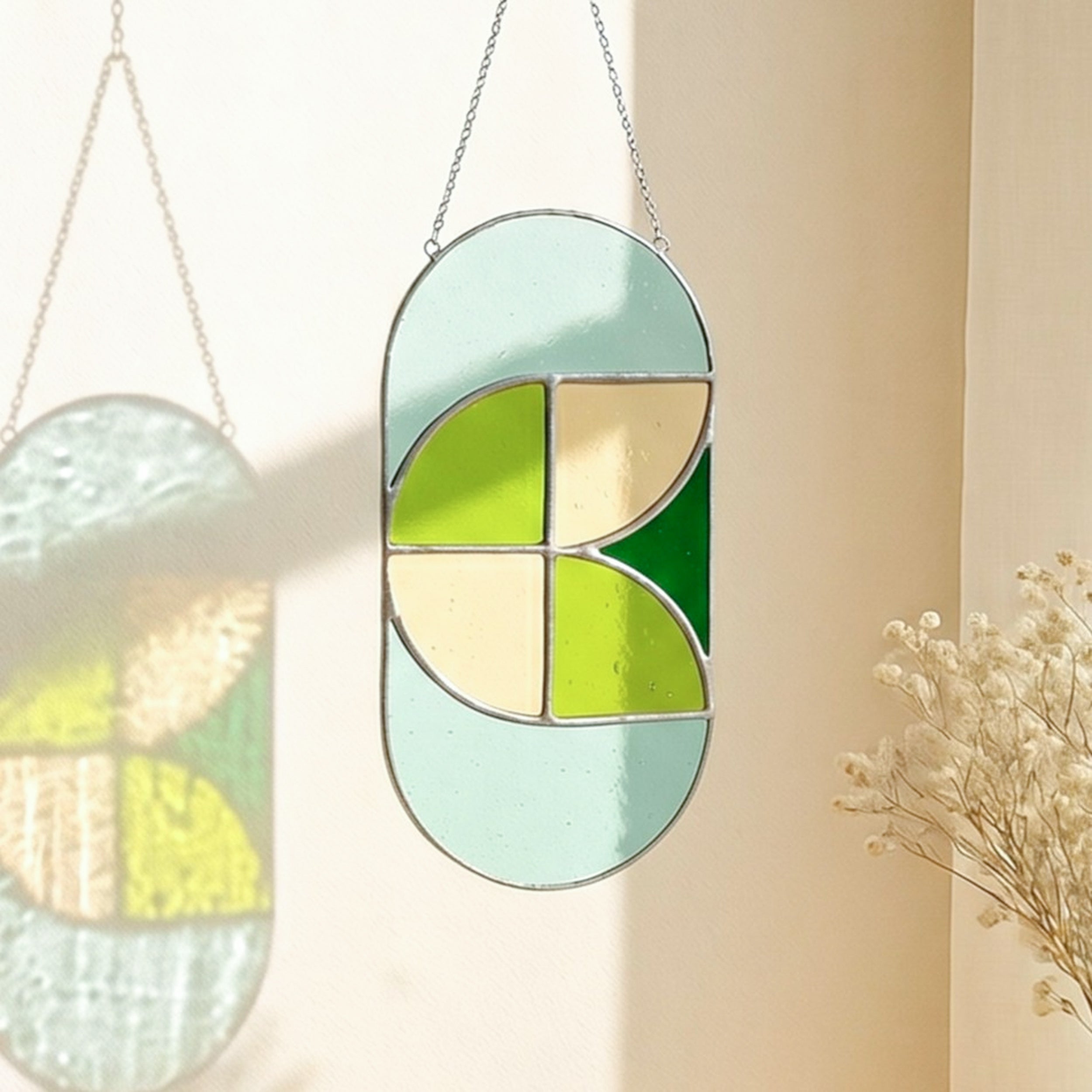 Stained Glass Abstract Suncatcher glass and Wall Hanging F64