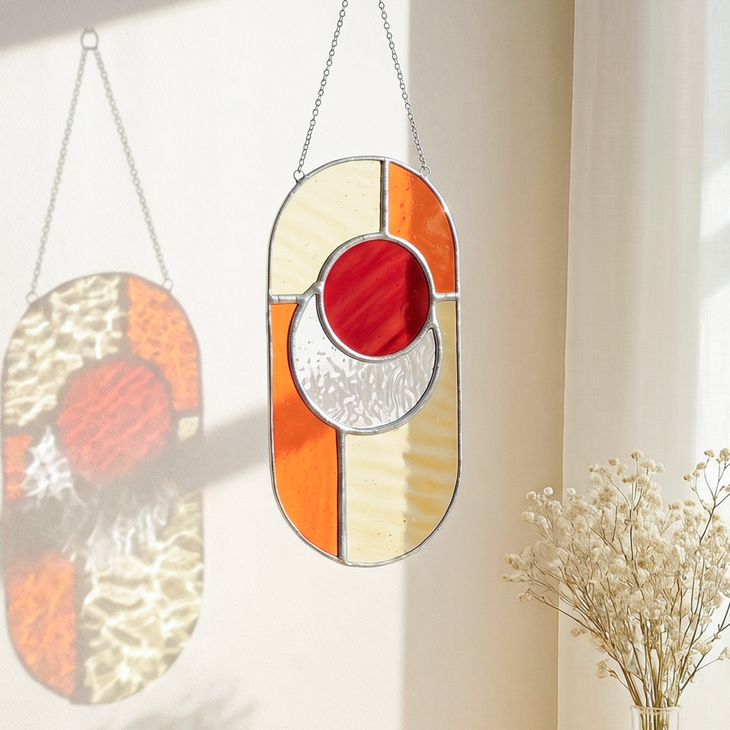 Stained Glass Abstract Suncatcher glass for Wall Decor F63