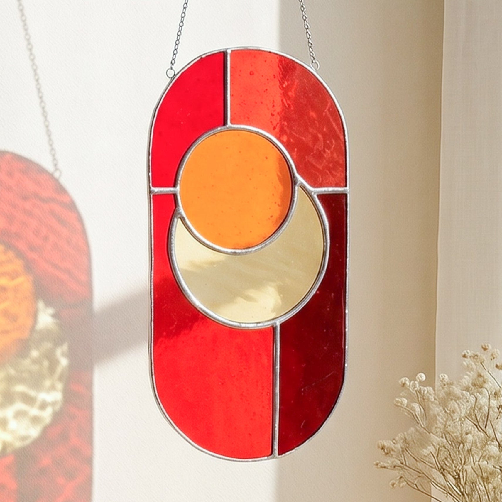 Stained Glass Abstract Suncatcher glass for Wall Decor F63