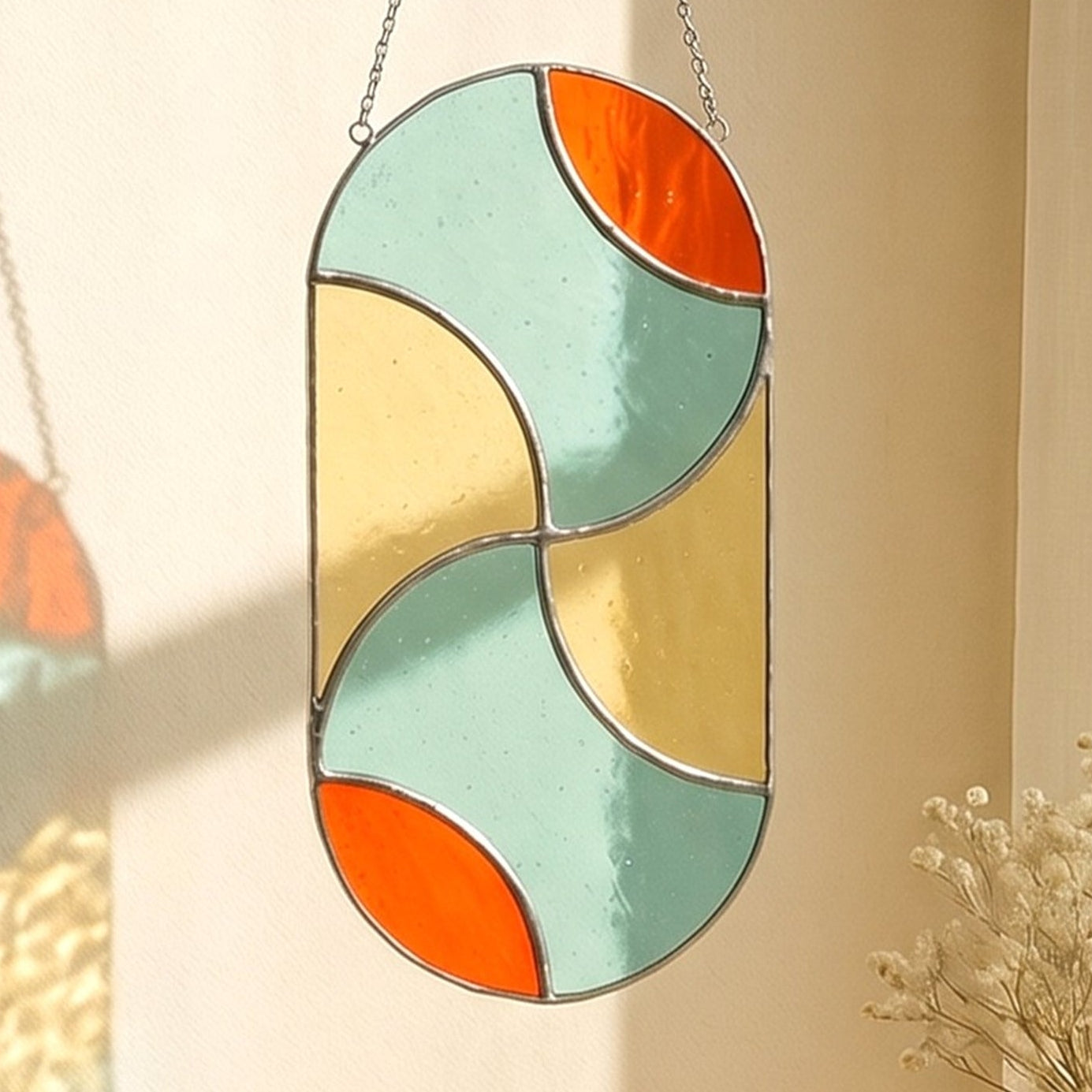 Stained Glass Abstract Suncatcher decor for Stained Glass Arts F62