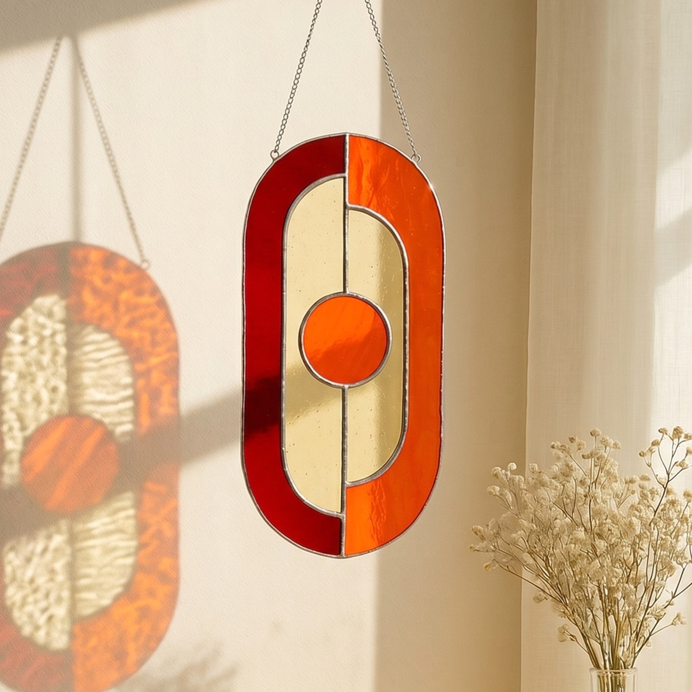 Stained Glass Abstract Suncatcher glass and Window Hanging F60
