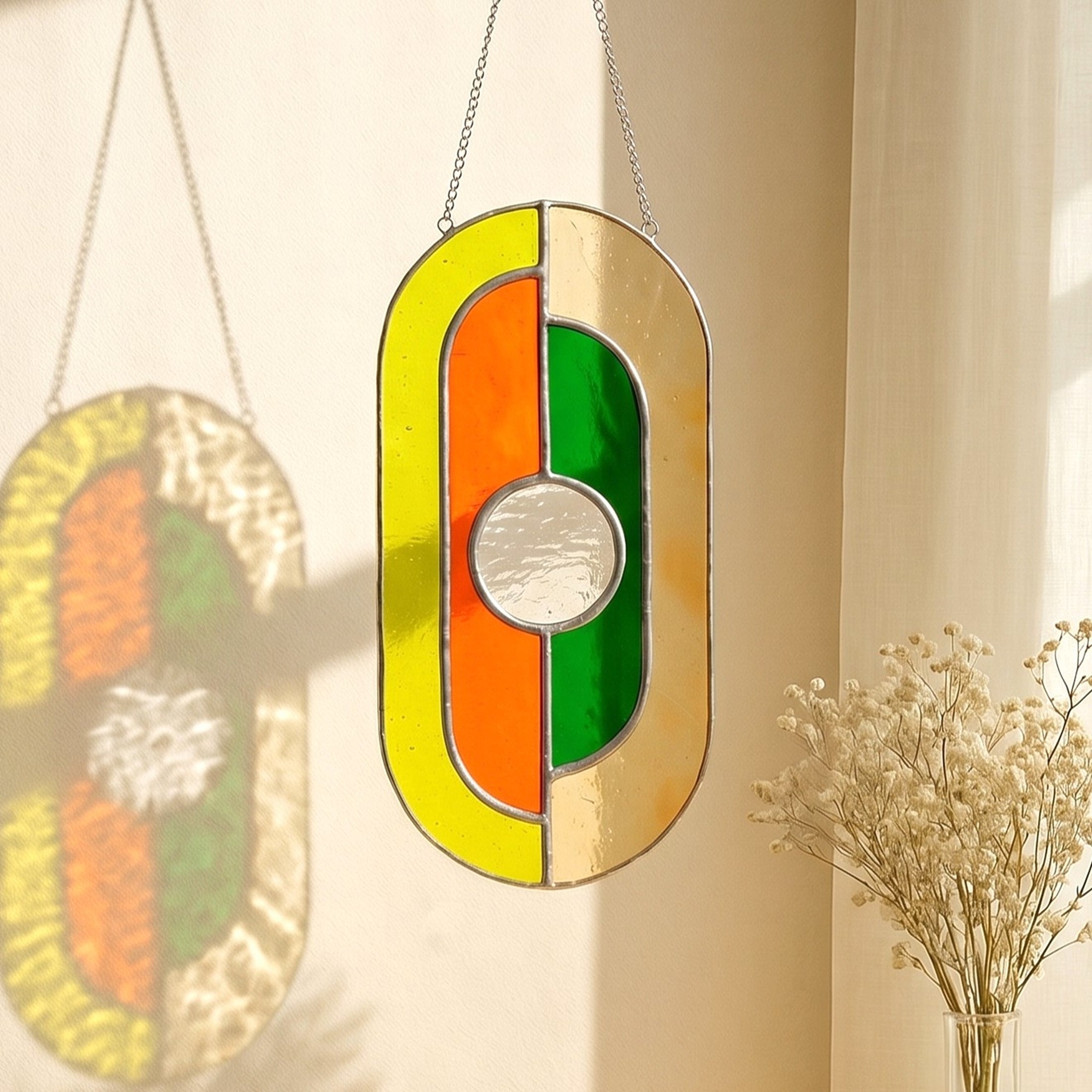Stained Glass Abstract Suncatcher glass and Window Hanging F60