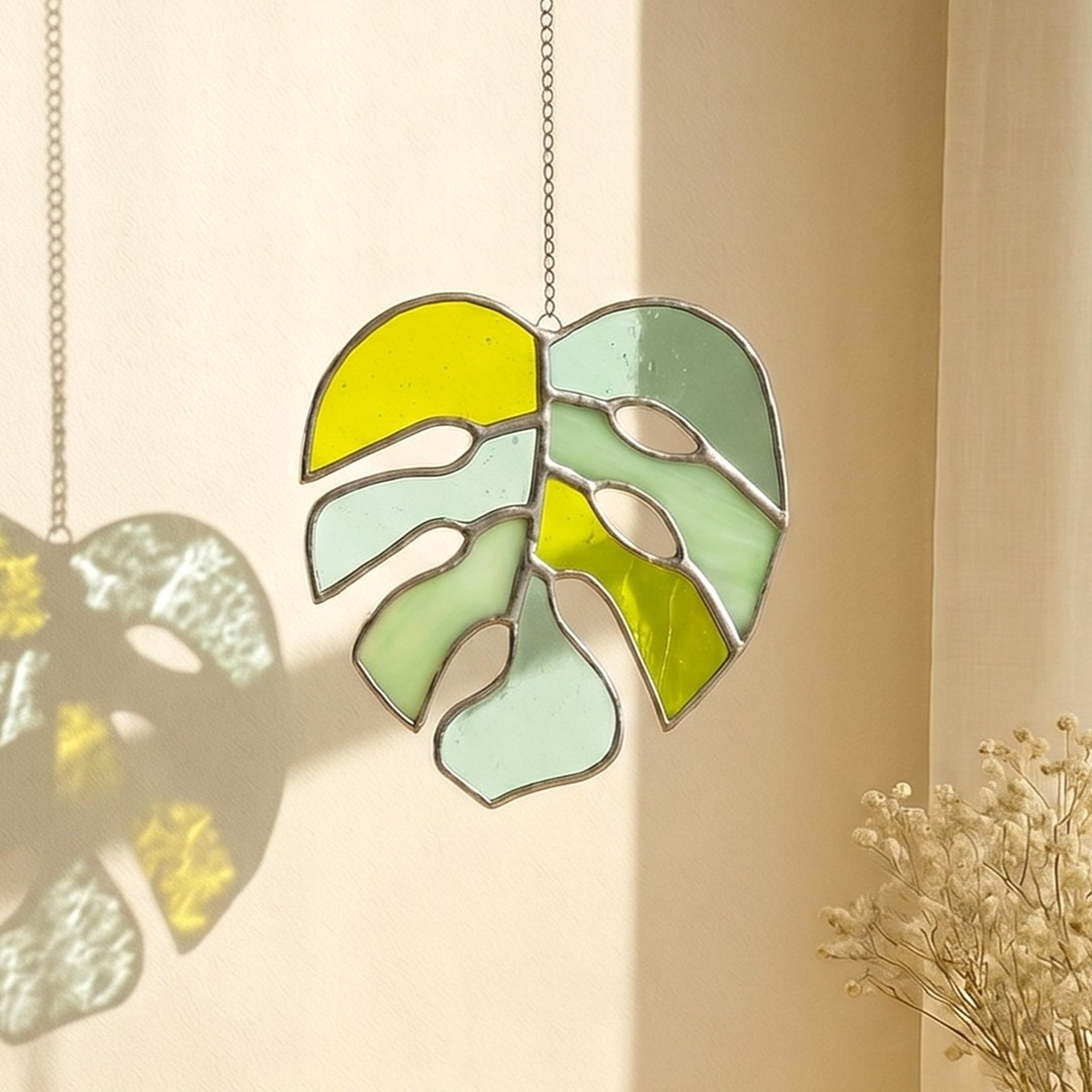 Monstera Leaf Stained Glass for Decorative glass windows F56