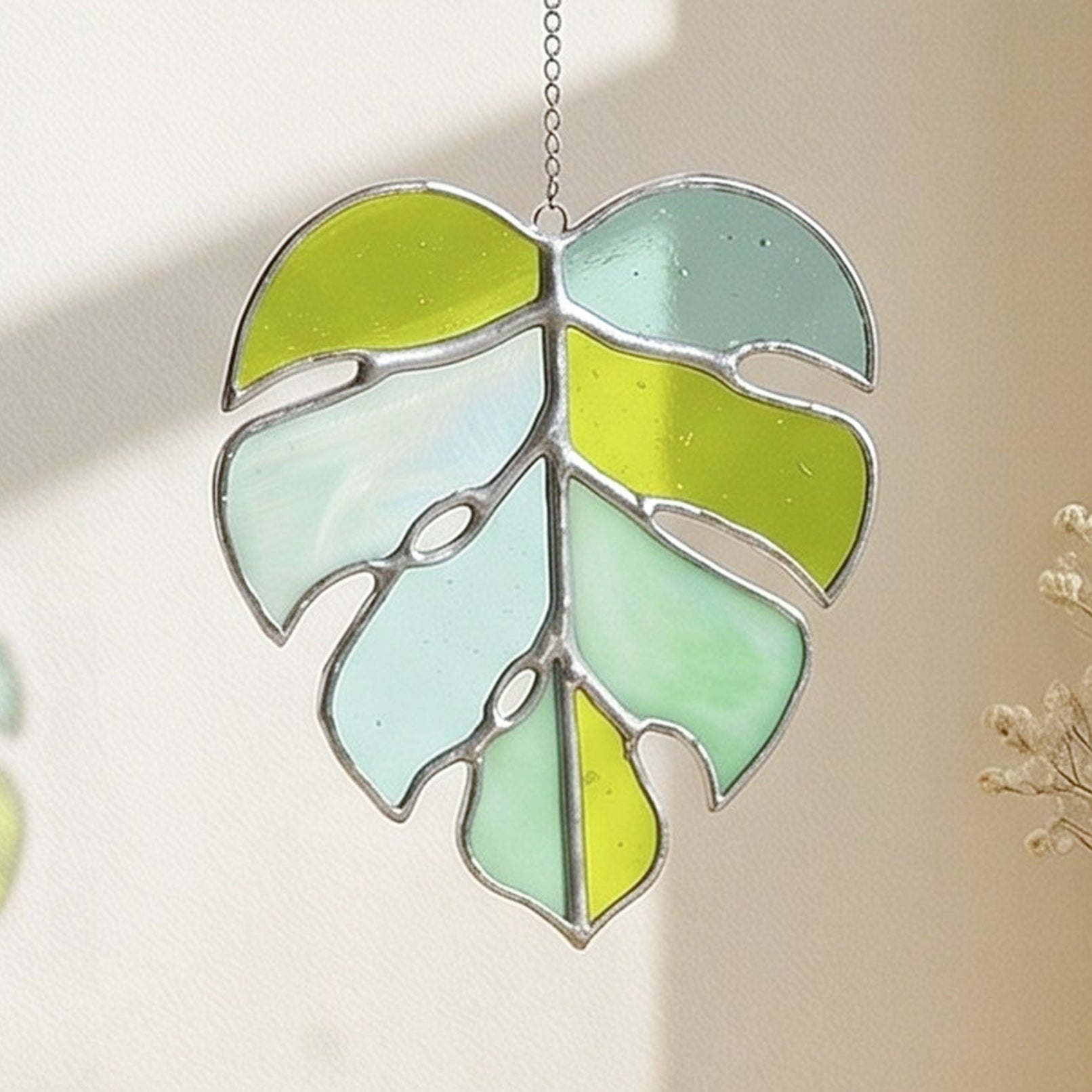 Monstera Leaf Stained Glass decor and Window Hangings F57