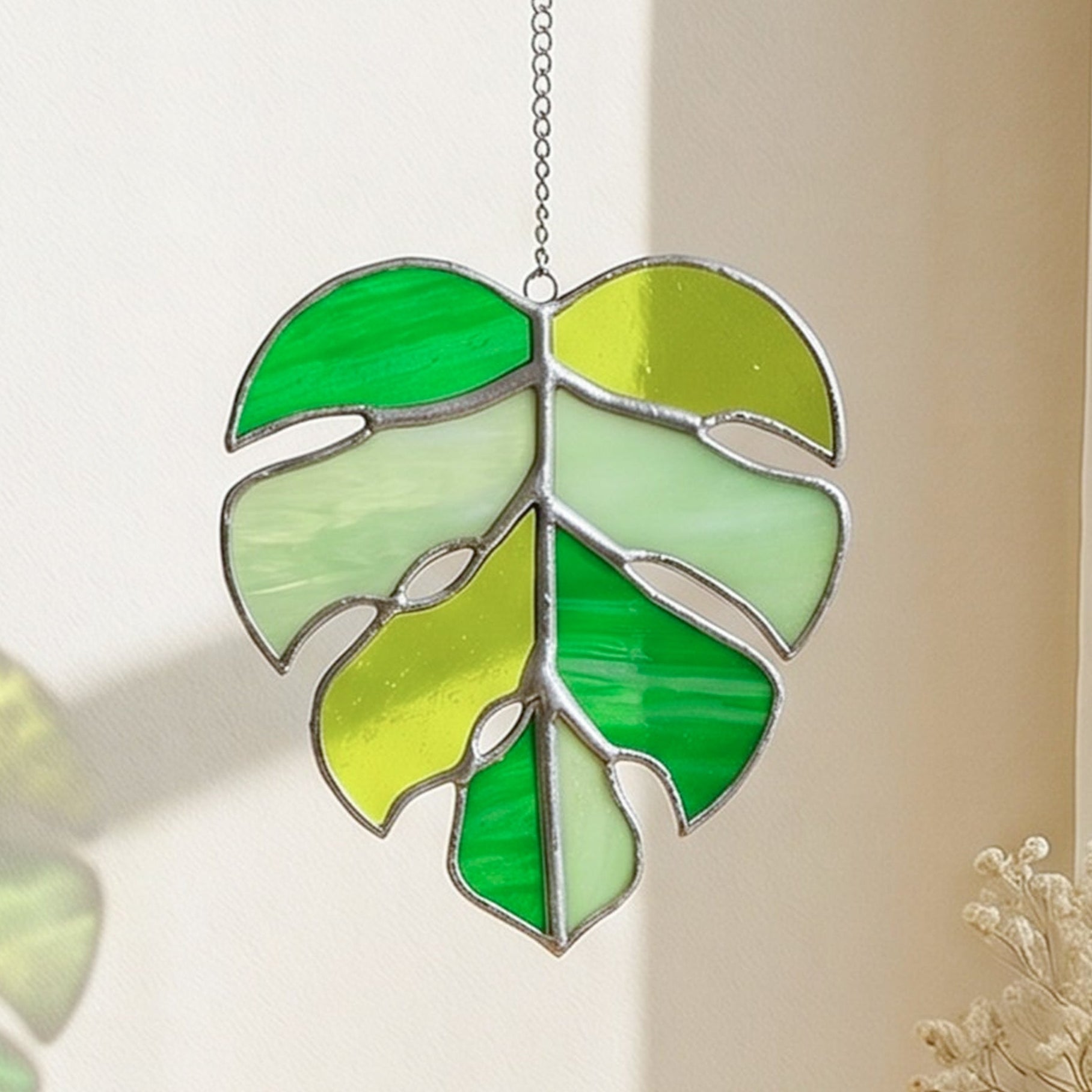 Monstera Leaf Stained Glass decor and Window Hangings F57