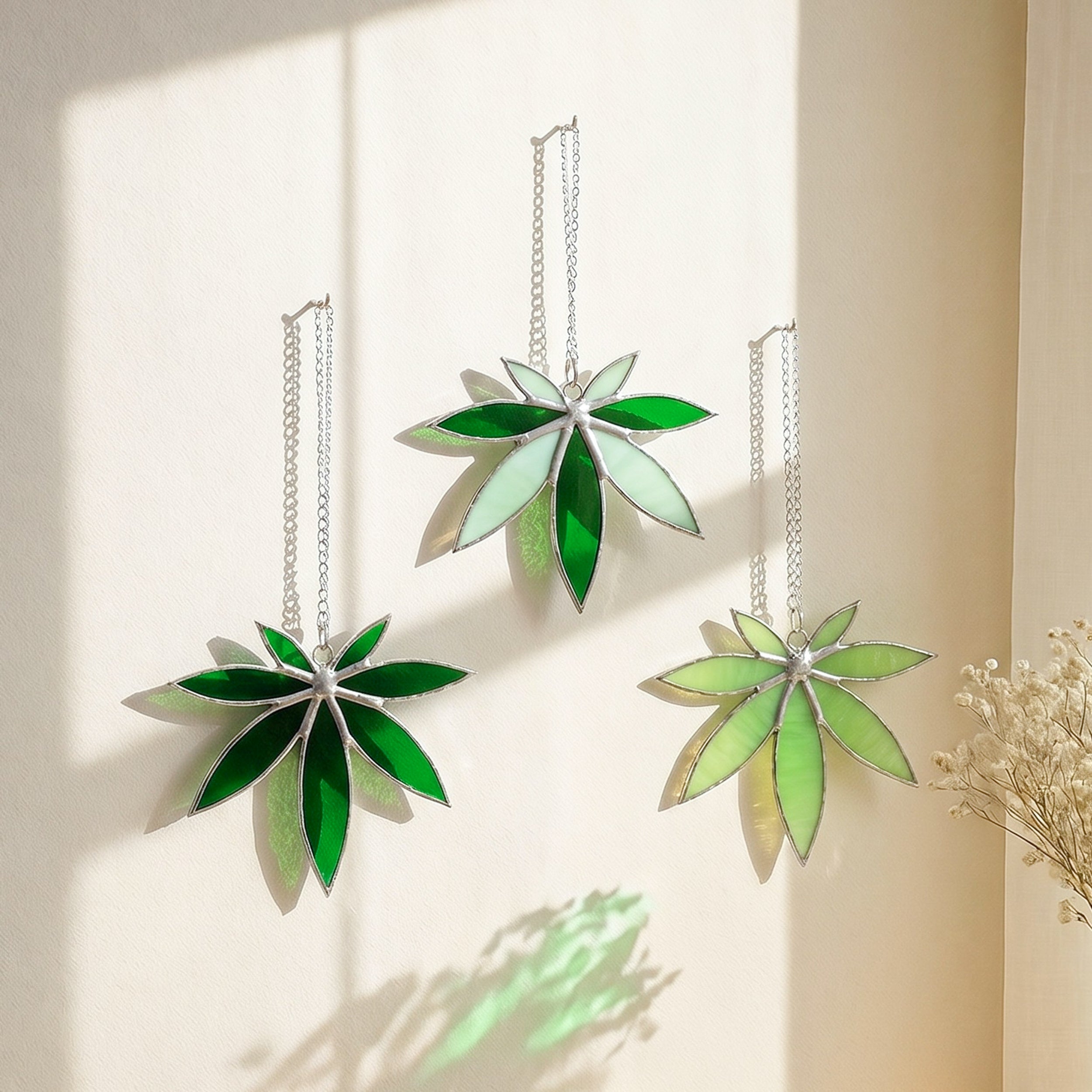 Leaf Stained Glass for Home Decor F05