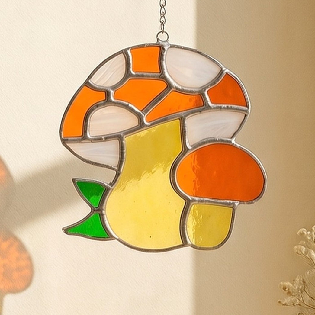 Mushroom Stained Glass decor and Plant Stained Glass F52