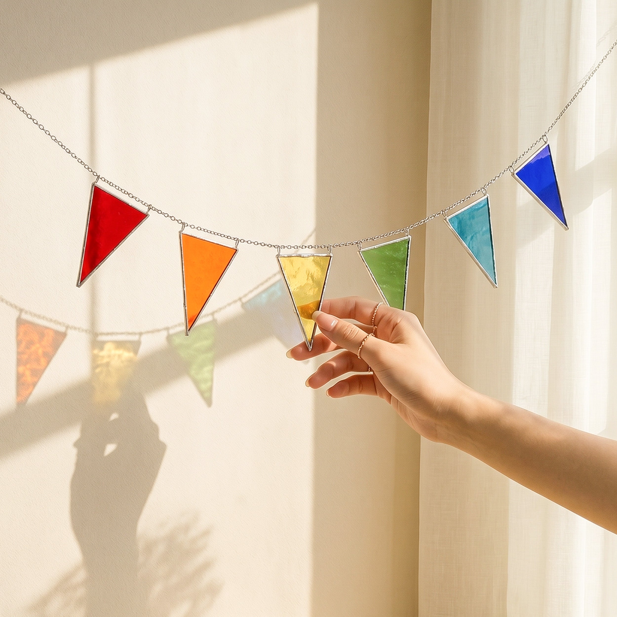 Flag Stained Glass Garland Glass for Stained Glass Garland F92