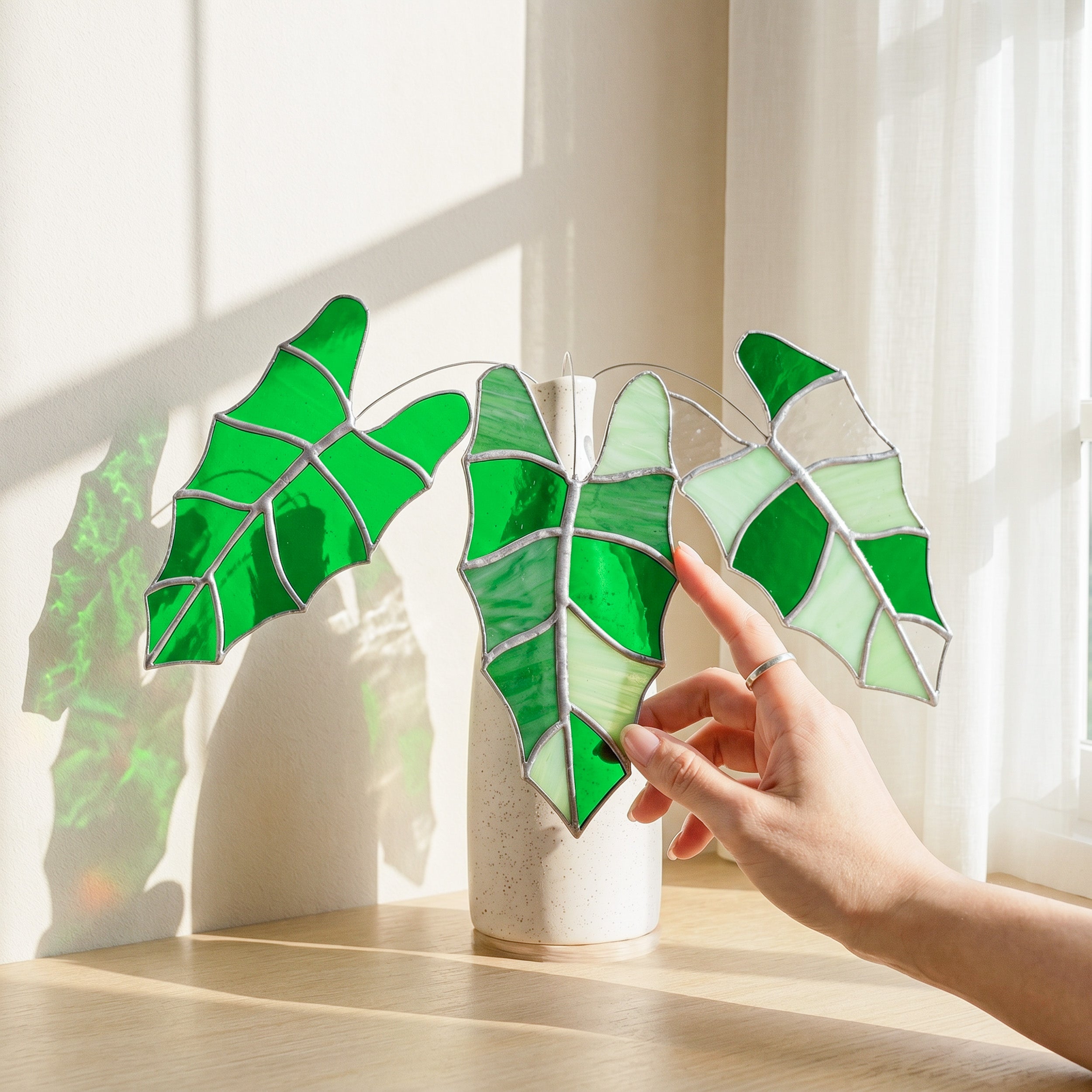 Monstera Leaf Stained Glass decor and Garden Decor F34