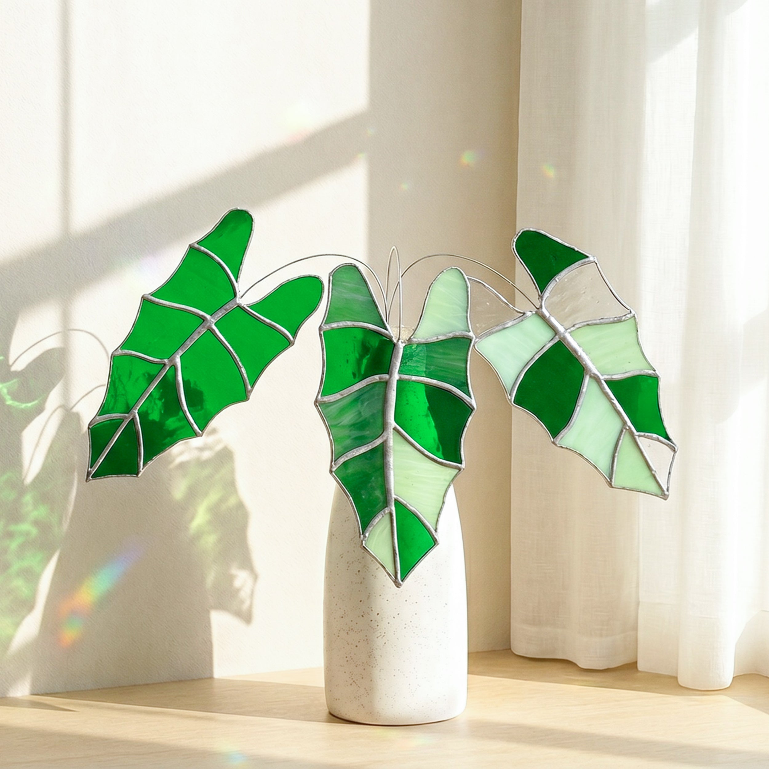 Monstera Leaf Stained Glass decor and Garden Decor F34