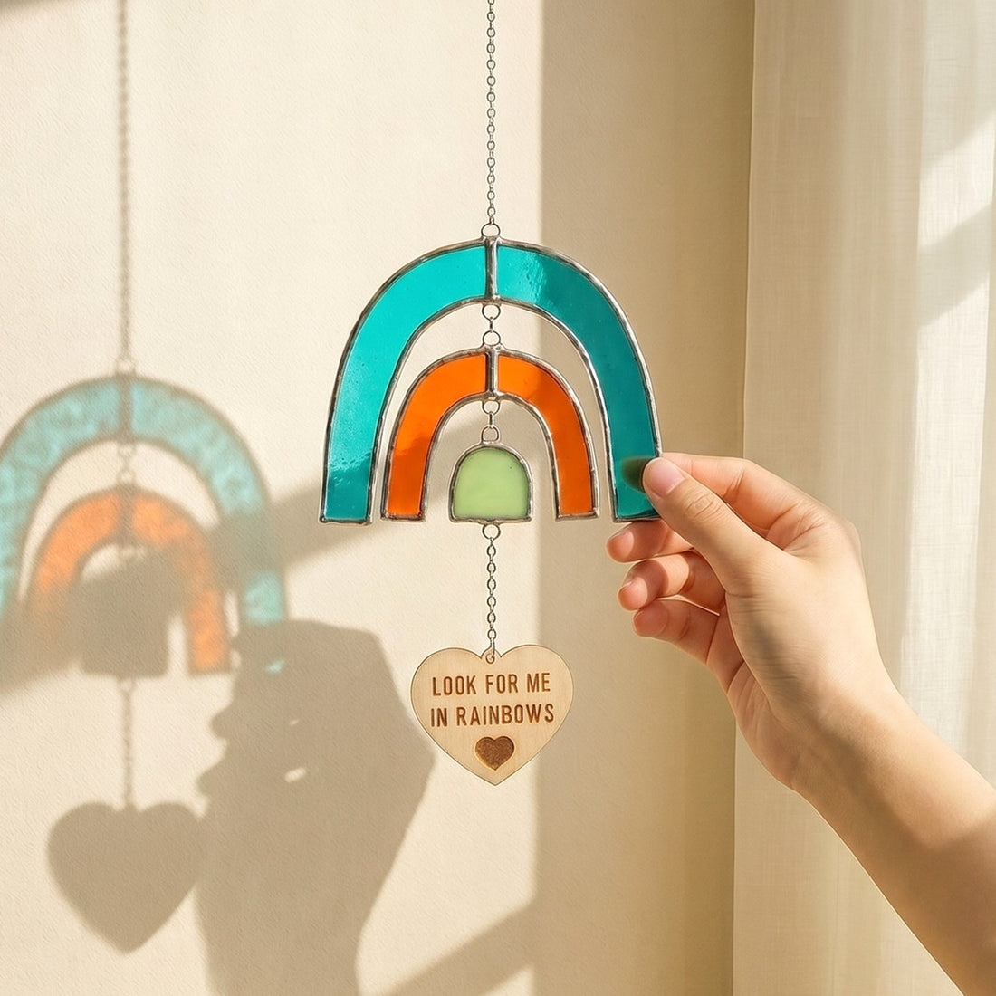 Stained Glass Pet Memorial Rainbow Suncatcher and Window Art Q12