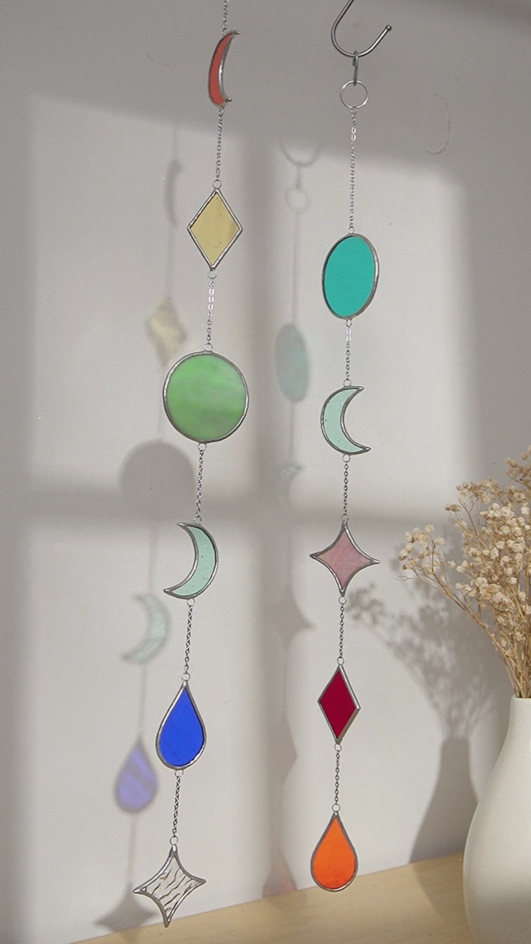 Stained Glass Garland Suncatcher for Glass wall decor, art Q21