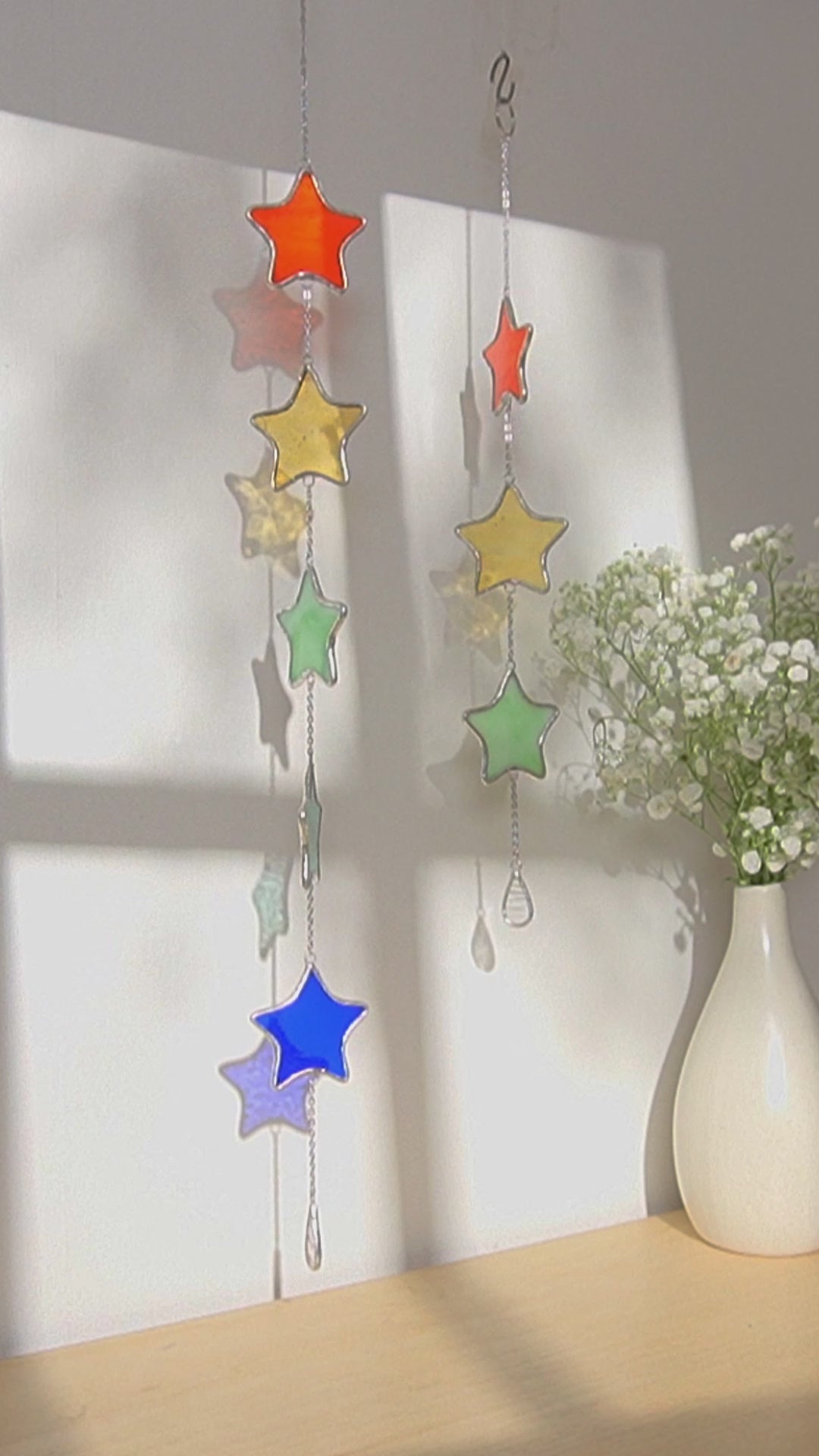 Star Stained Glass Garland glass for Garland Decor Q10