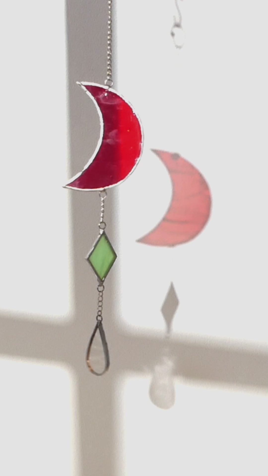 Moon Stained Glass Suncatcher for Window decorations, art F38
