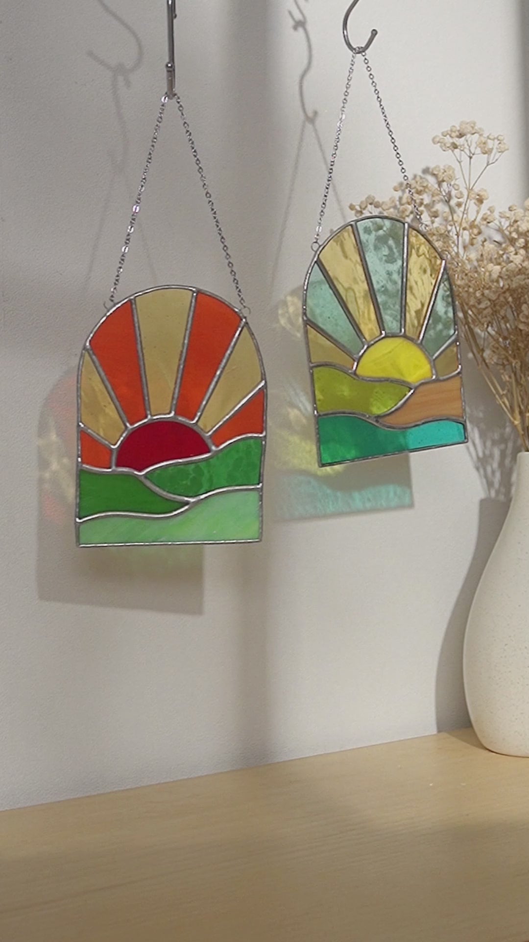 Stained Glass Sun Suncatcher and Bohemian Home Decor F93