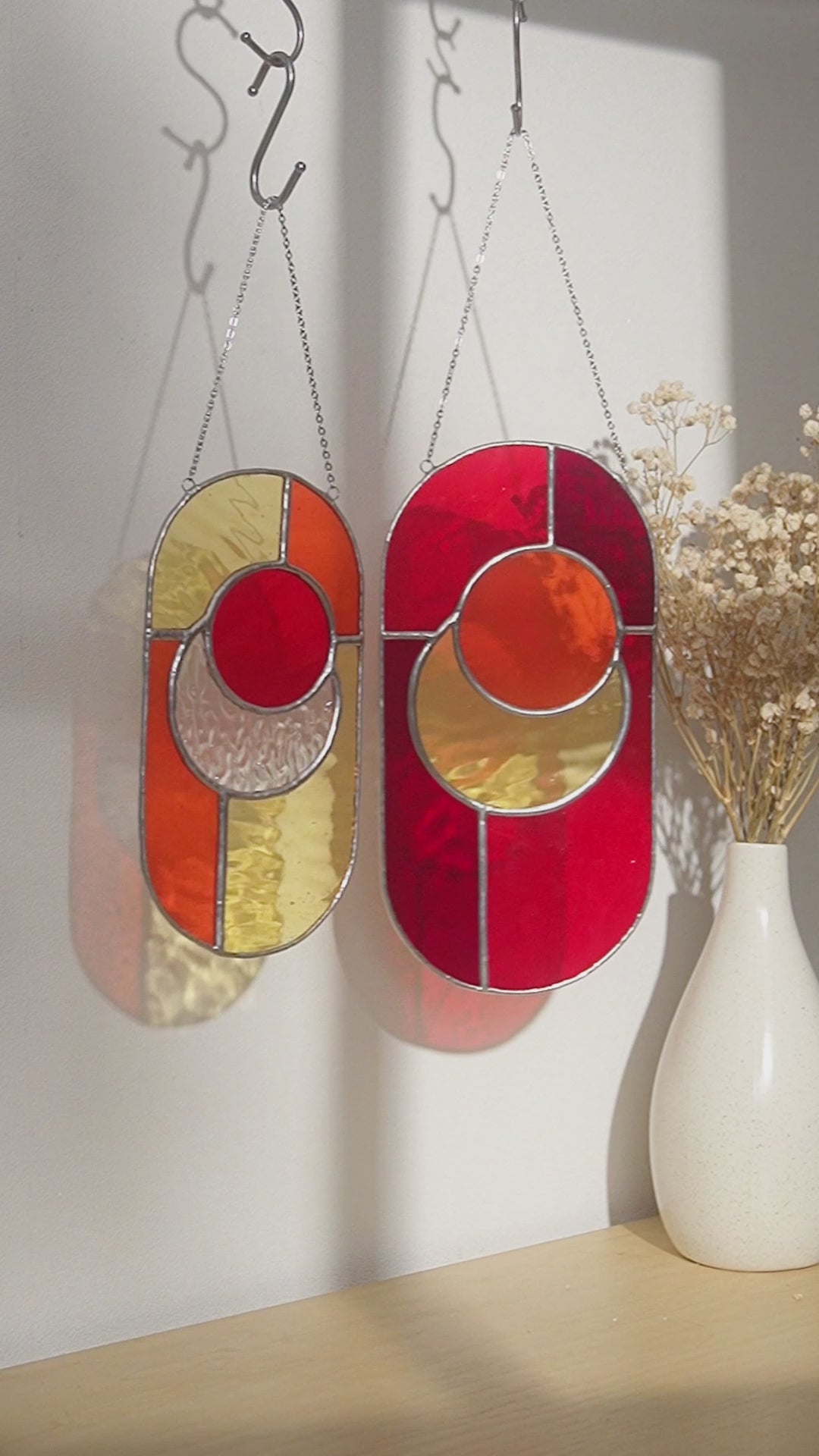 Stained Glass Abstract Suncatcher glass for Wall Decor F63