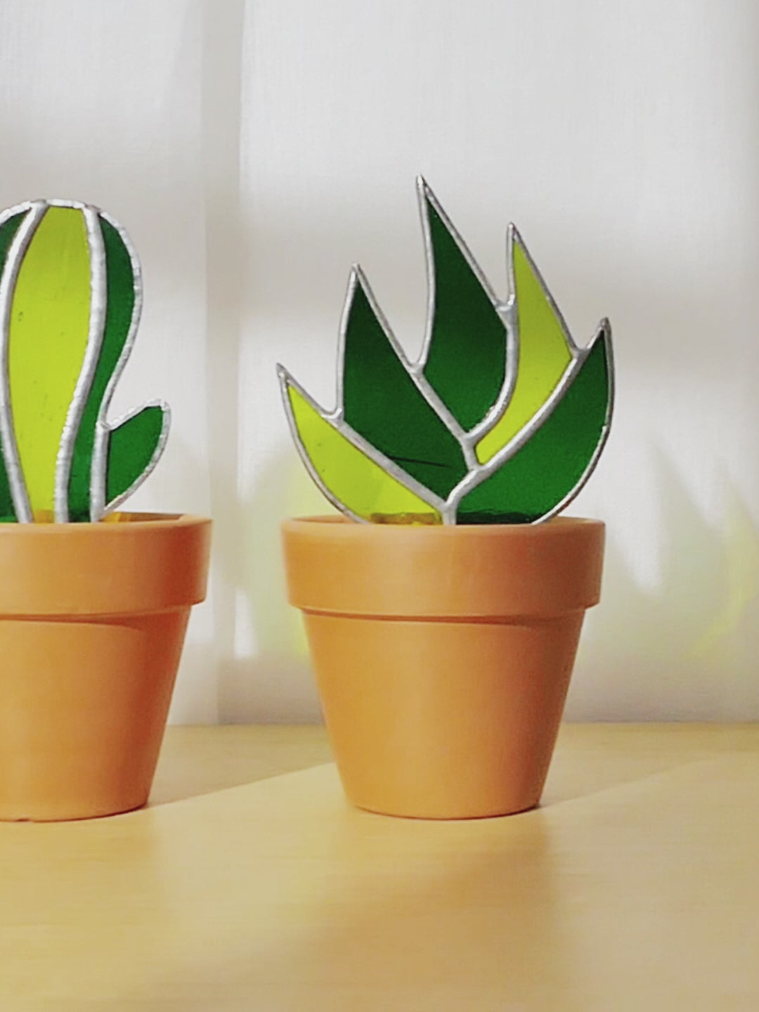 Cactus Stained Glass Plant Stakes for Plant decor F48