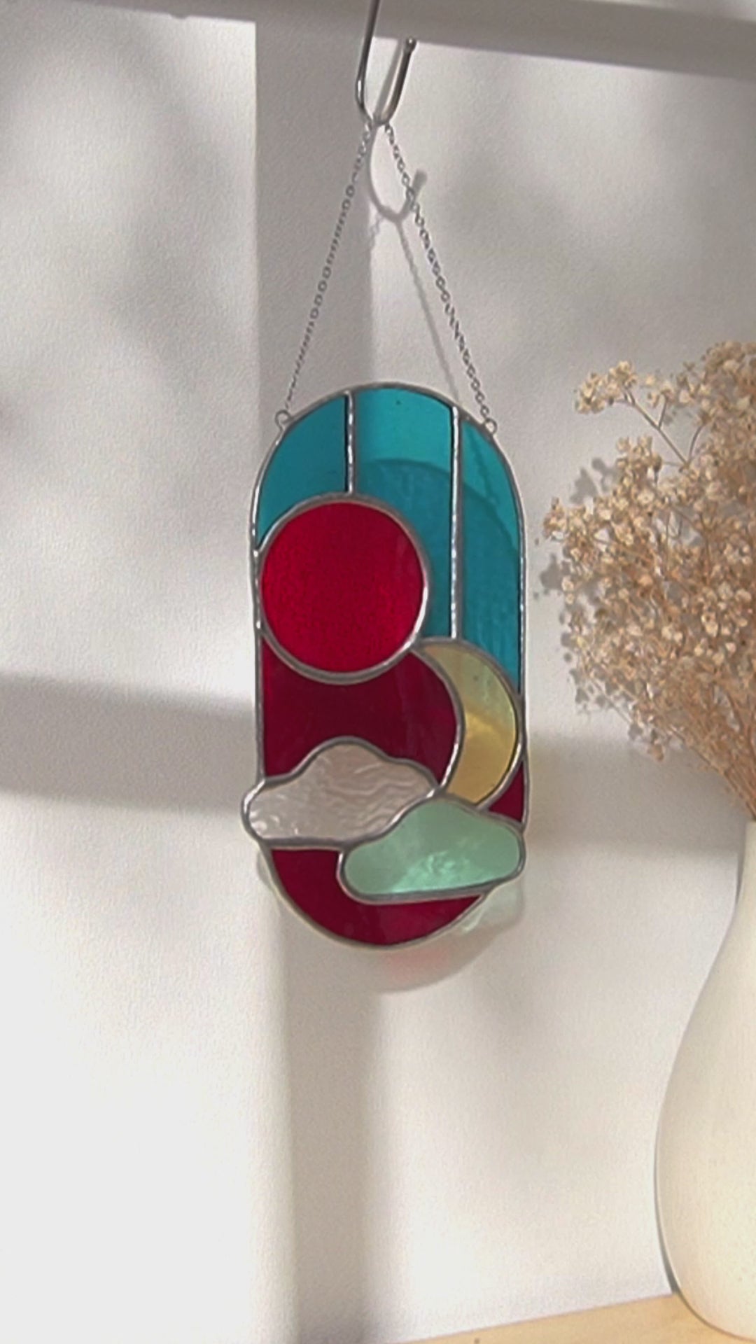 Stained Glass Abstract Suncatcher Large for Home Decoration F82
