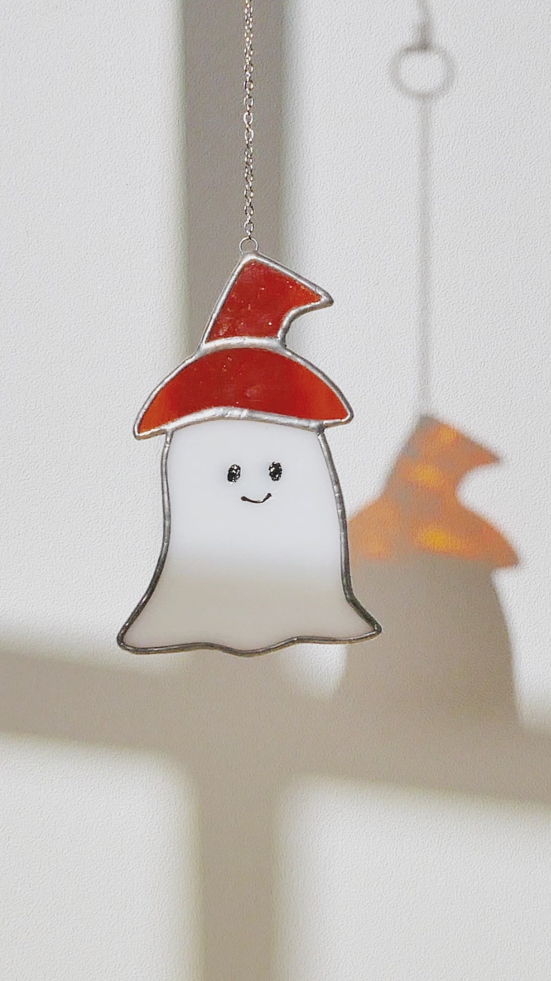 Stained Glass Ghost for ghost home decor and spooky wall decor F78
