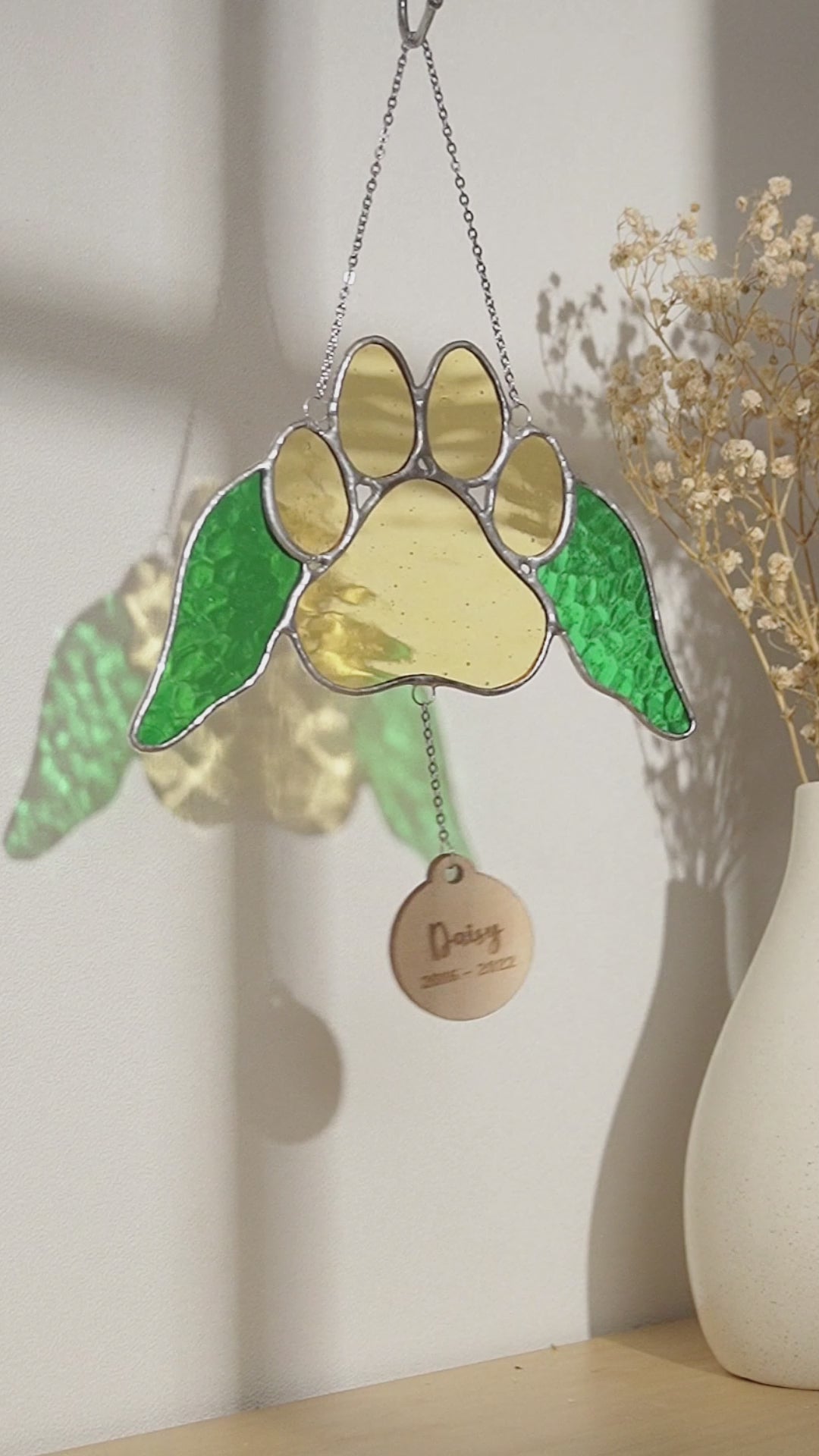 Stained Glass Pet Memorial Suncatcher for Custom ornaments Q18