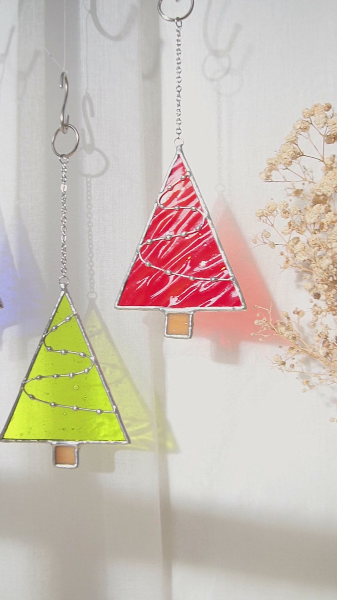 Christmas Tree Stained Glass for Christmas Decor and Rustic F91