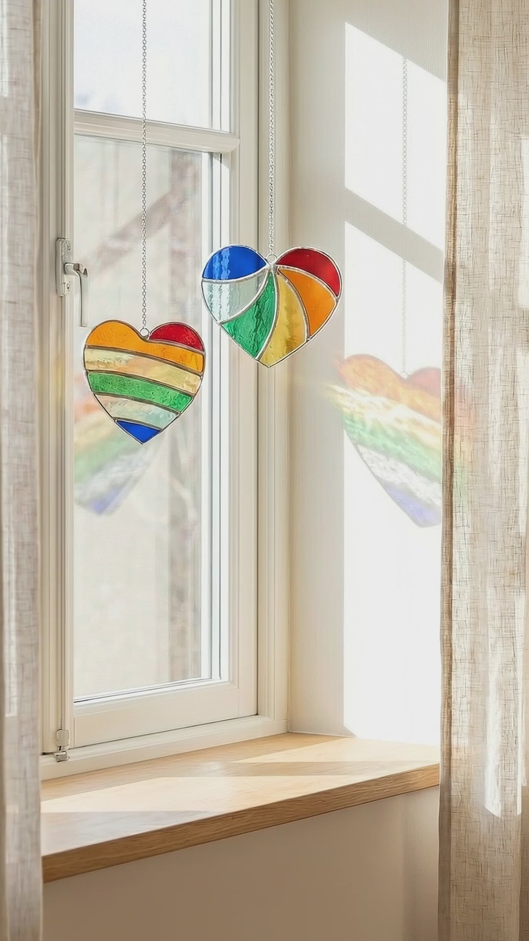 Heart Shaped Rainbow Suncatcher for Window decor Q26