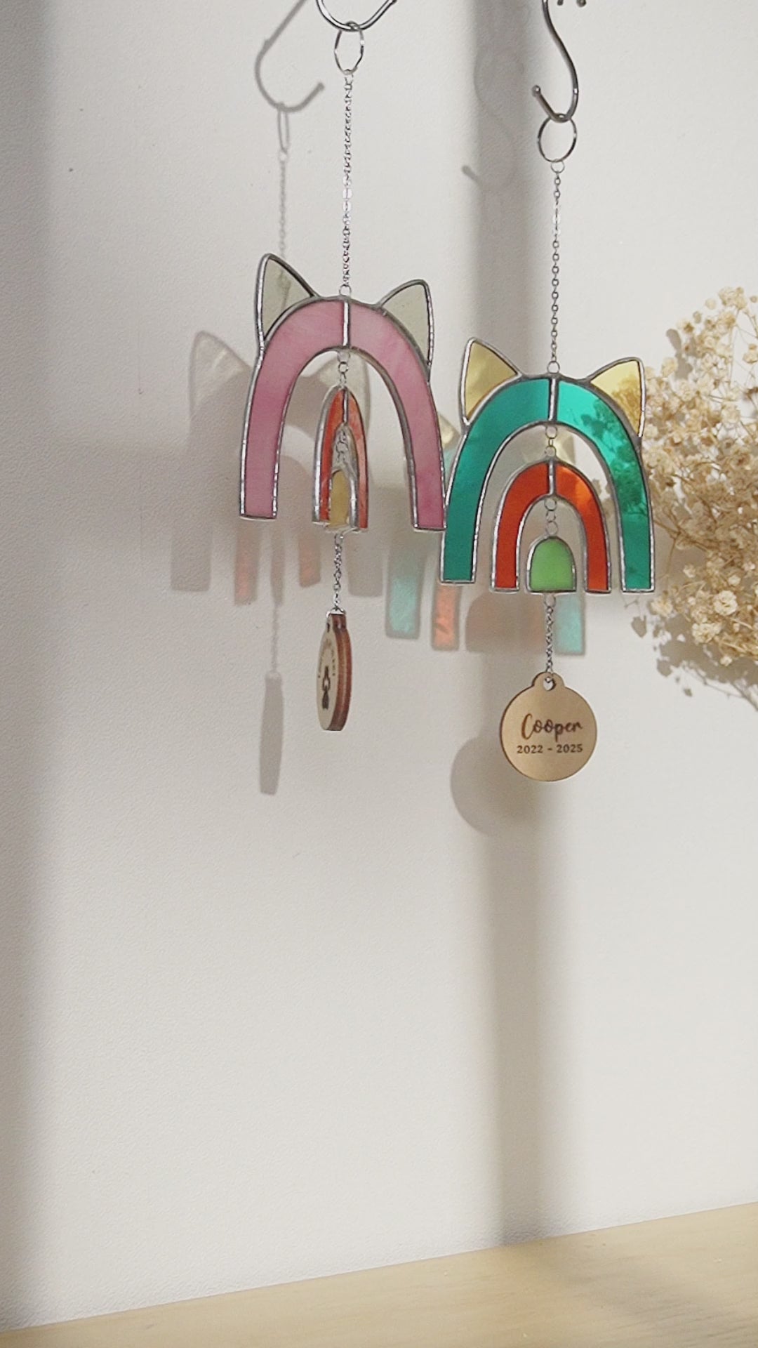 Stained Glass Pet Memorial Suncatcher, Memorial pet keepsake Q17
