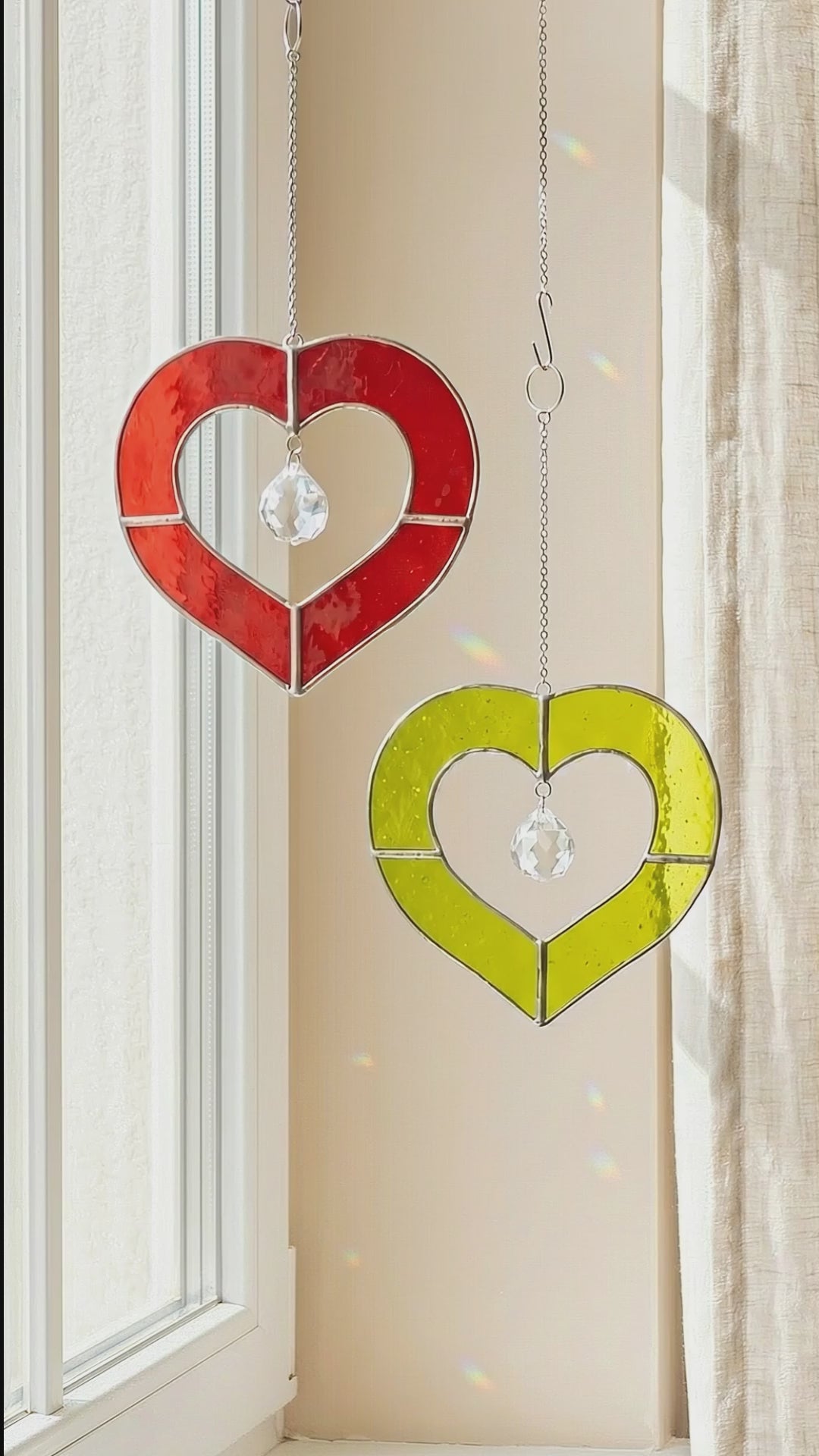 Heart Shaped Stained Glass for Stained glass window, art Q28