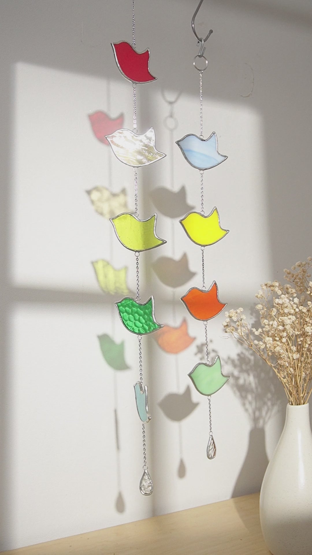 Bird Suncatcher Stained Glass, Wall sculpture glass and art Q20