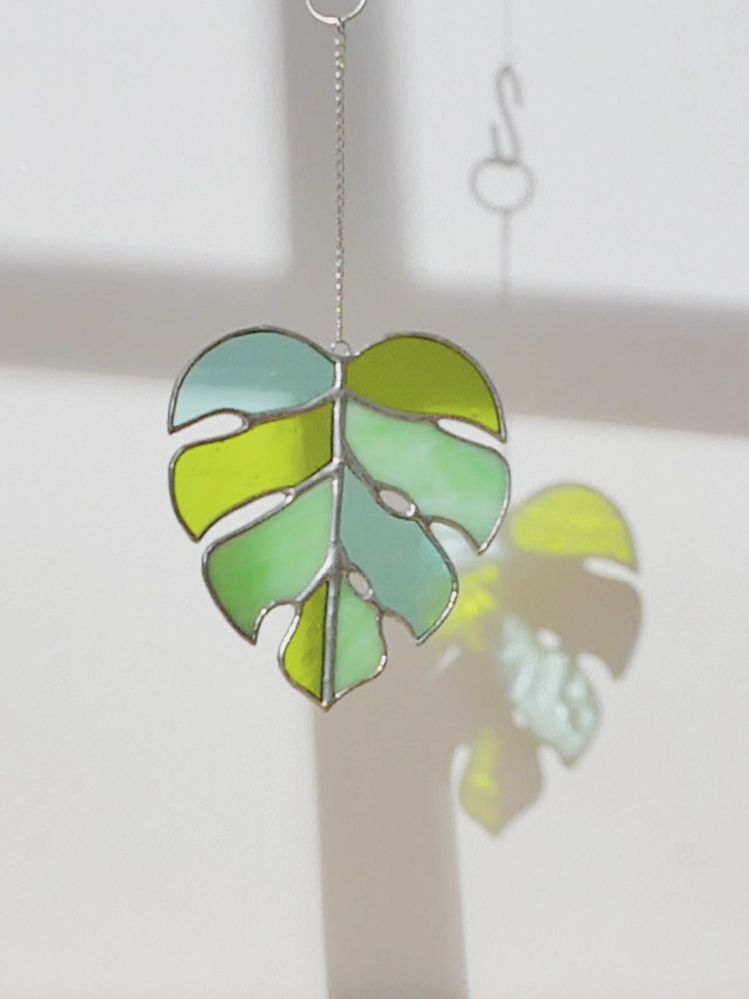 Monstera Leaf Stained Glass decor and Window Hangings F57
